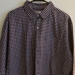 Sonoma Men's Checkered Shirt - Burgundy and White